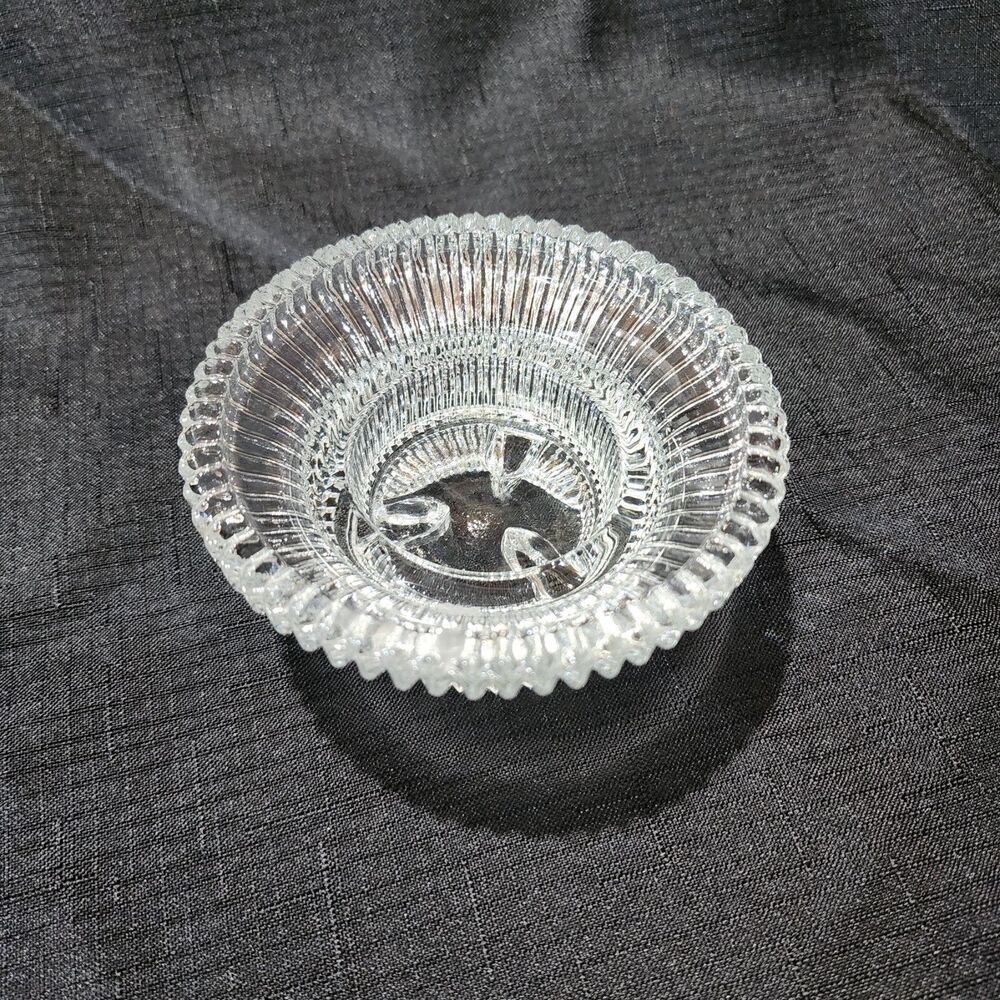 Reversible Pillar/Taper Candle Holder Ribbed Crystal Glass